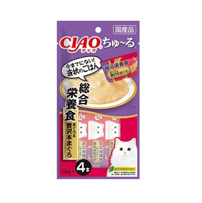 CIAO 綜合營養食 豪華吞拿魚醬(14gx4支裝)【$100 X 7 包】【可混合其他口味】