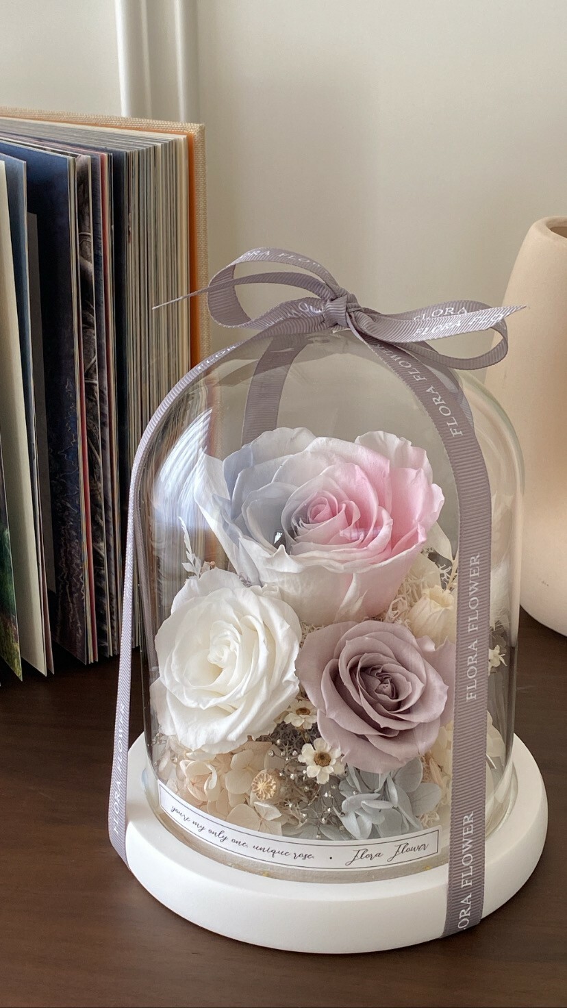 永生花夜燈-粉藍漸層色