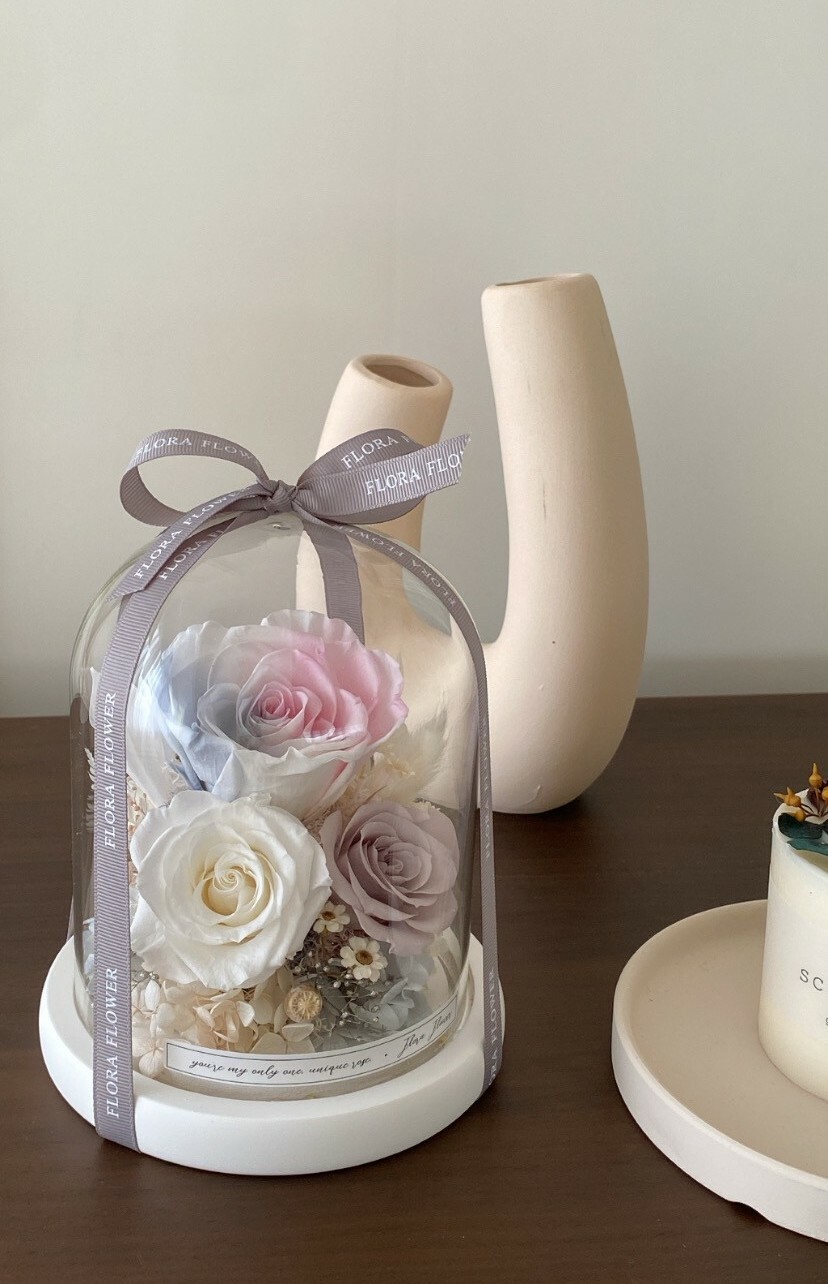 永生花夜燈-粉藍漸層色