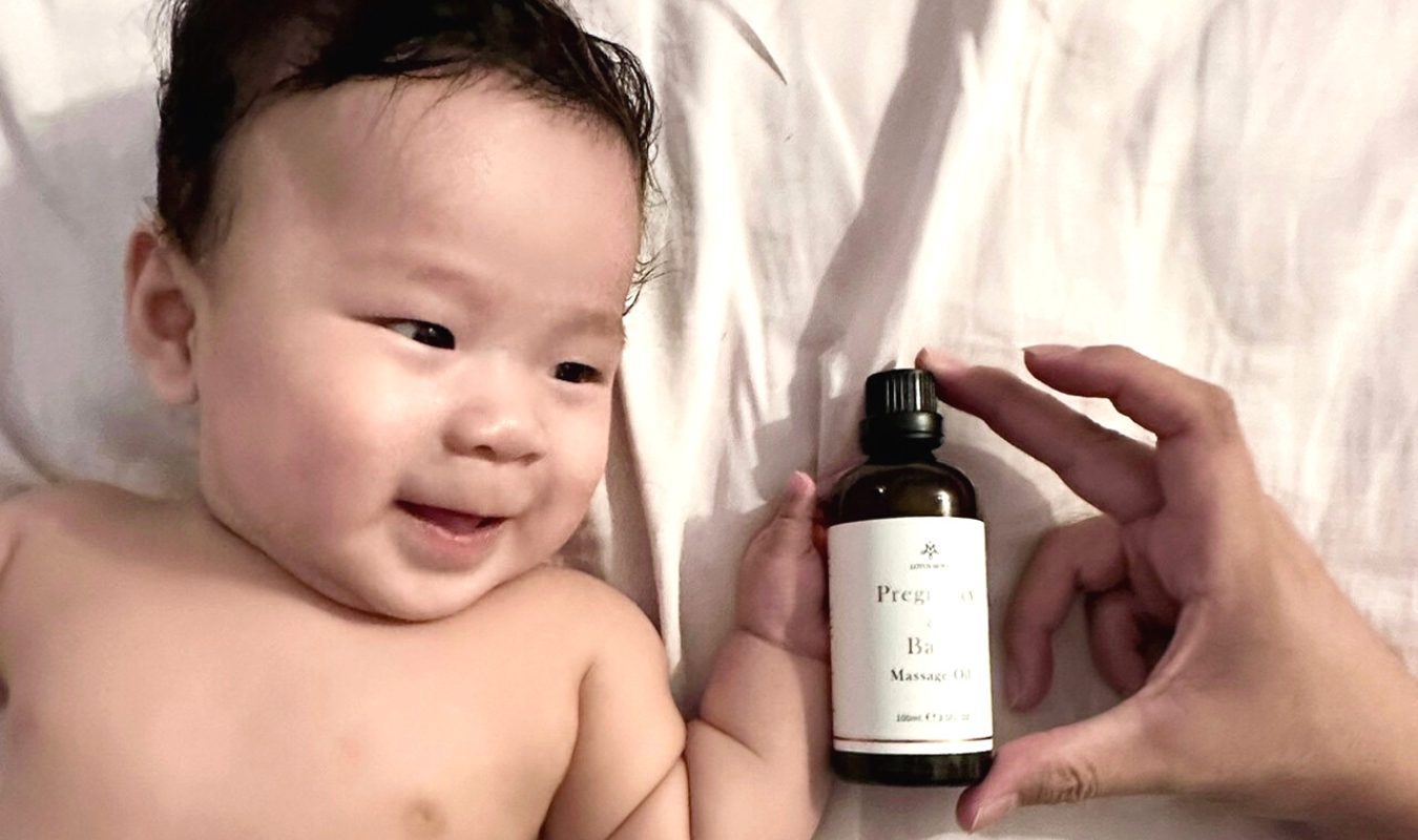寶寶與好孕寶寶純淨按摩油的畫面｜逗DOLL SPA精油