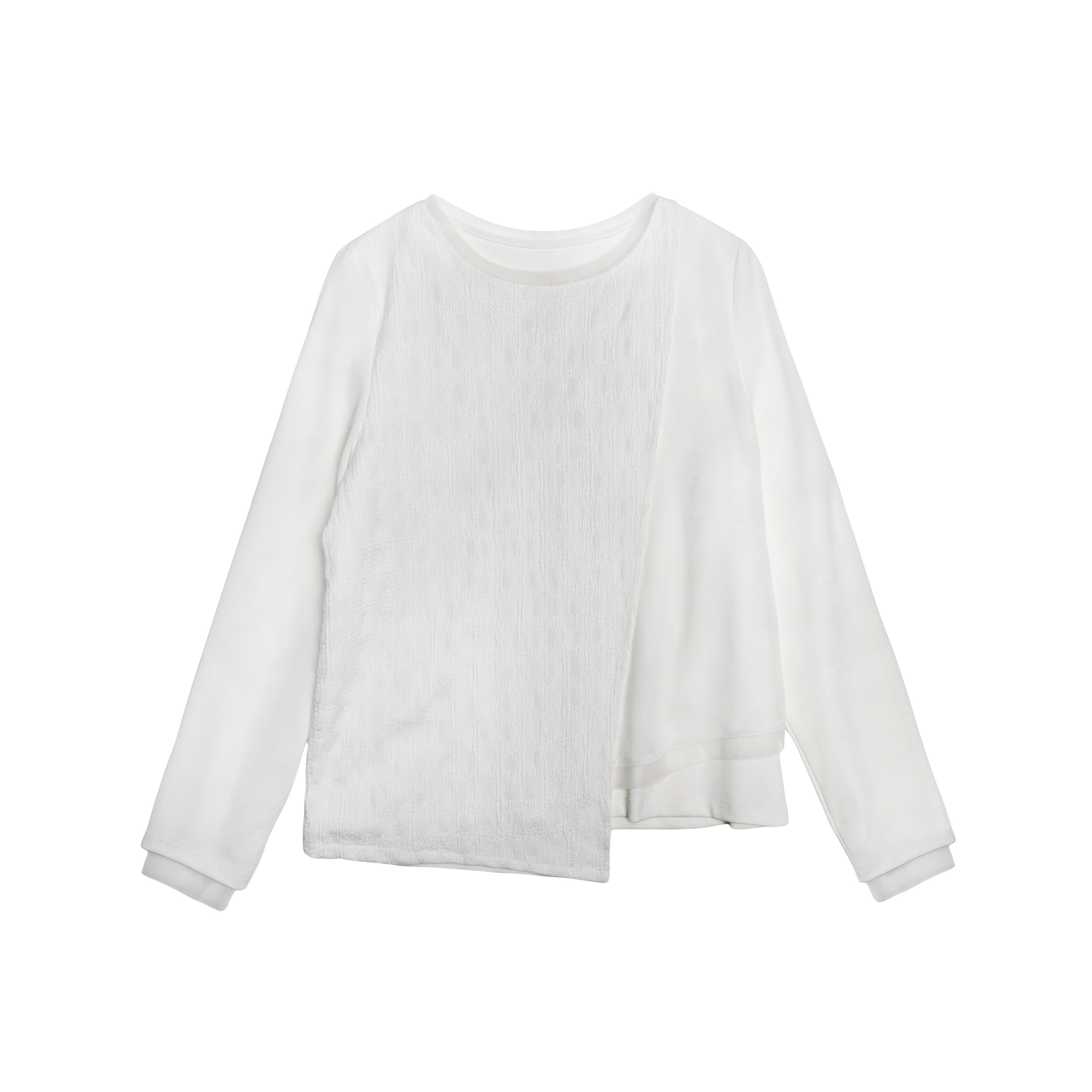 Mesh Layered Asymmetric Panel Top - T061E
