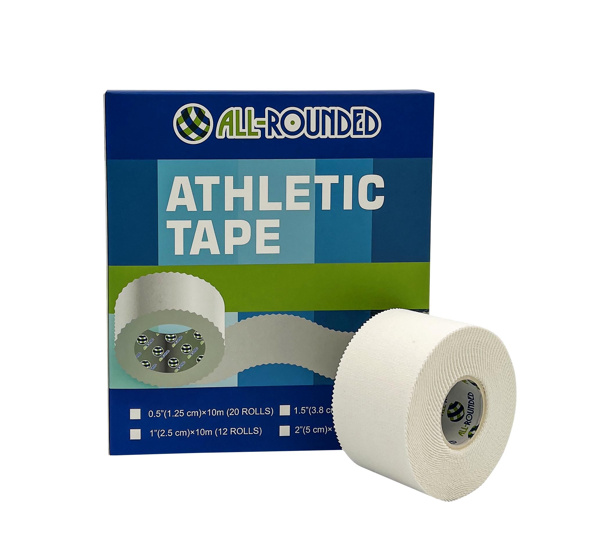 ALL-ROUNDED【全新升級版本】1.5吋運動白貼 盒裝8卷