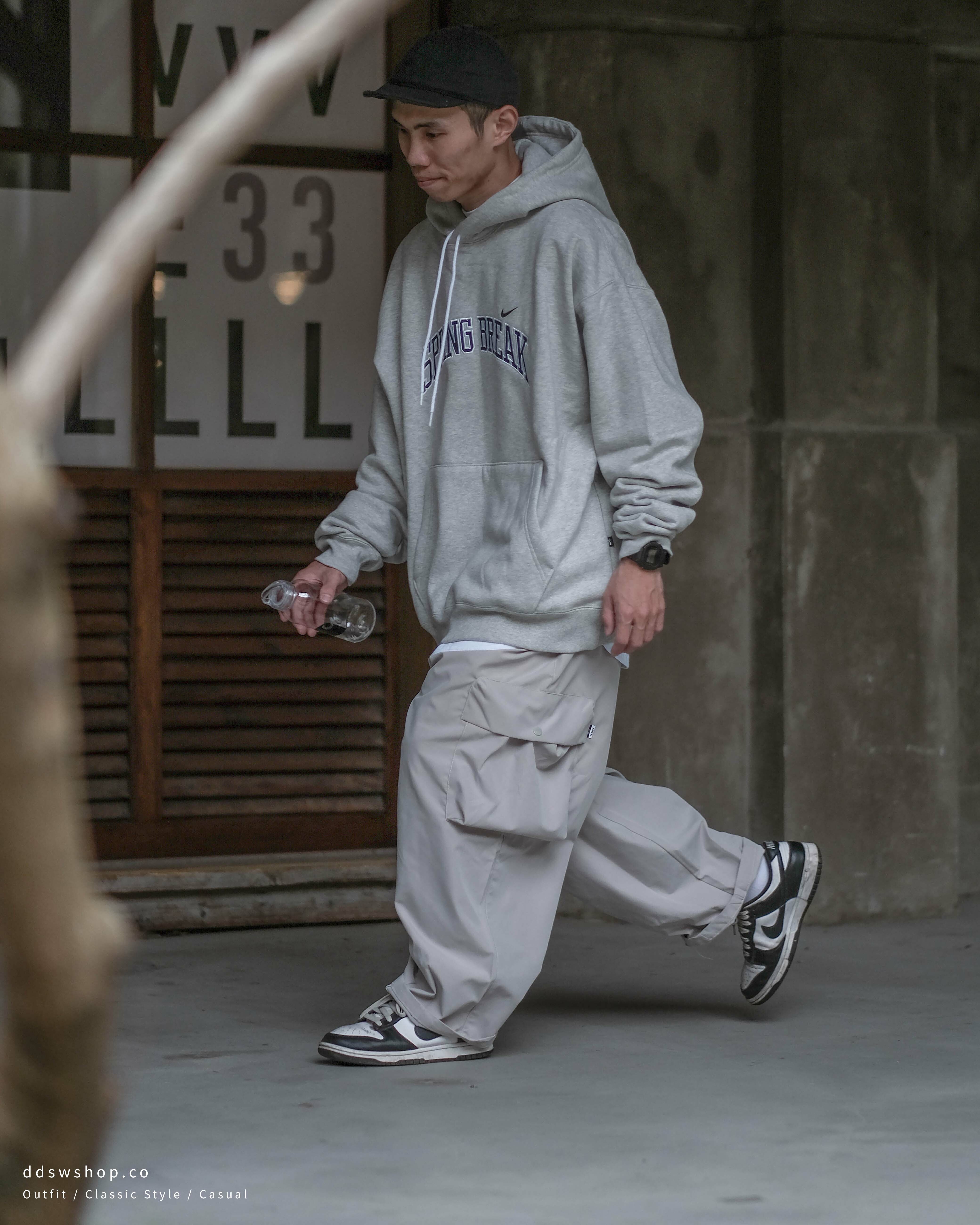 ANST 口袋繭型寬褲 黑色 骨白色