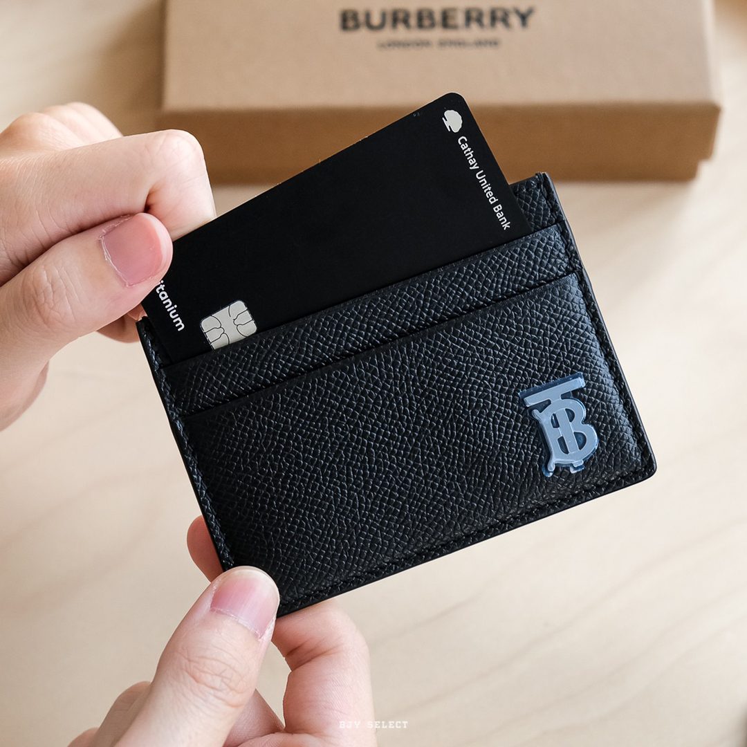 #現貨 BURBERRY 粒纹皮革 TB 卡片夾 韓國購入 TB粒紋皮革