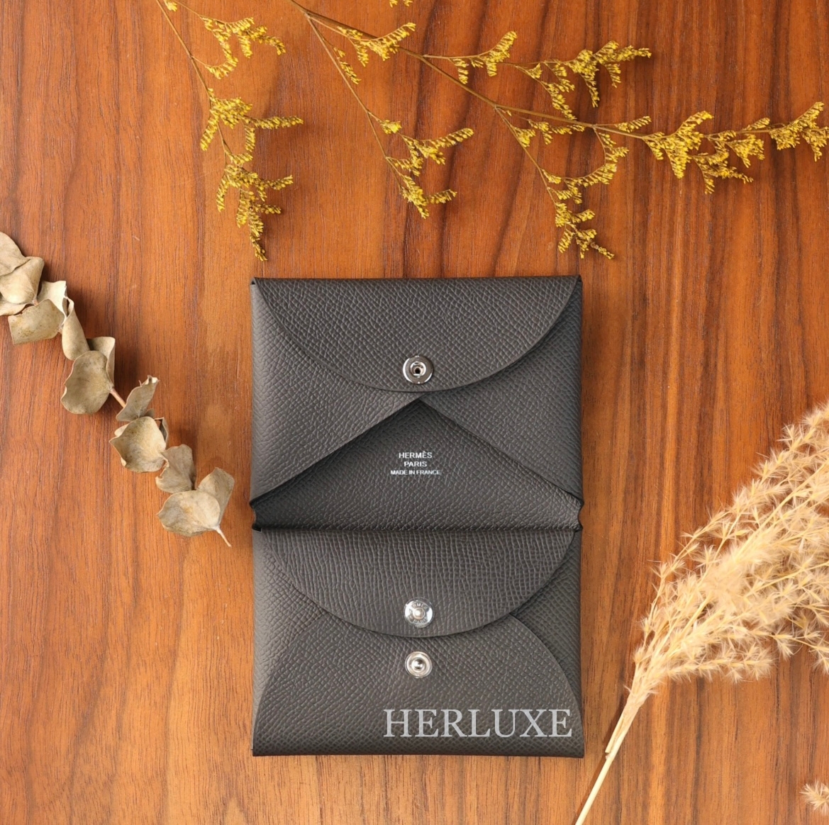 Calvi duo card holder 88 graphite epsom