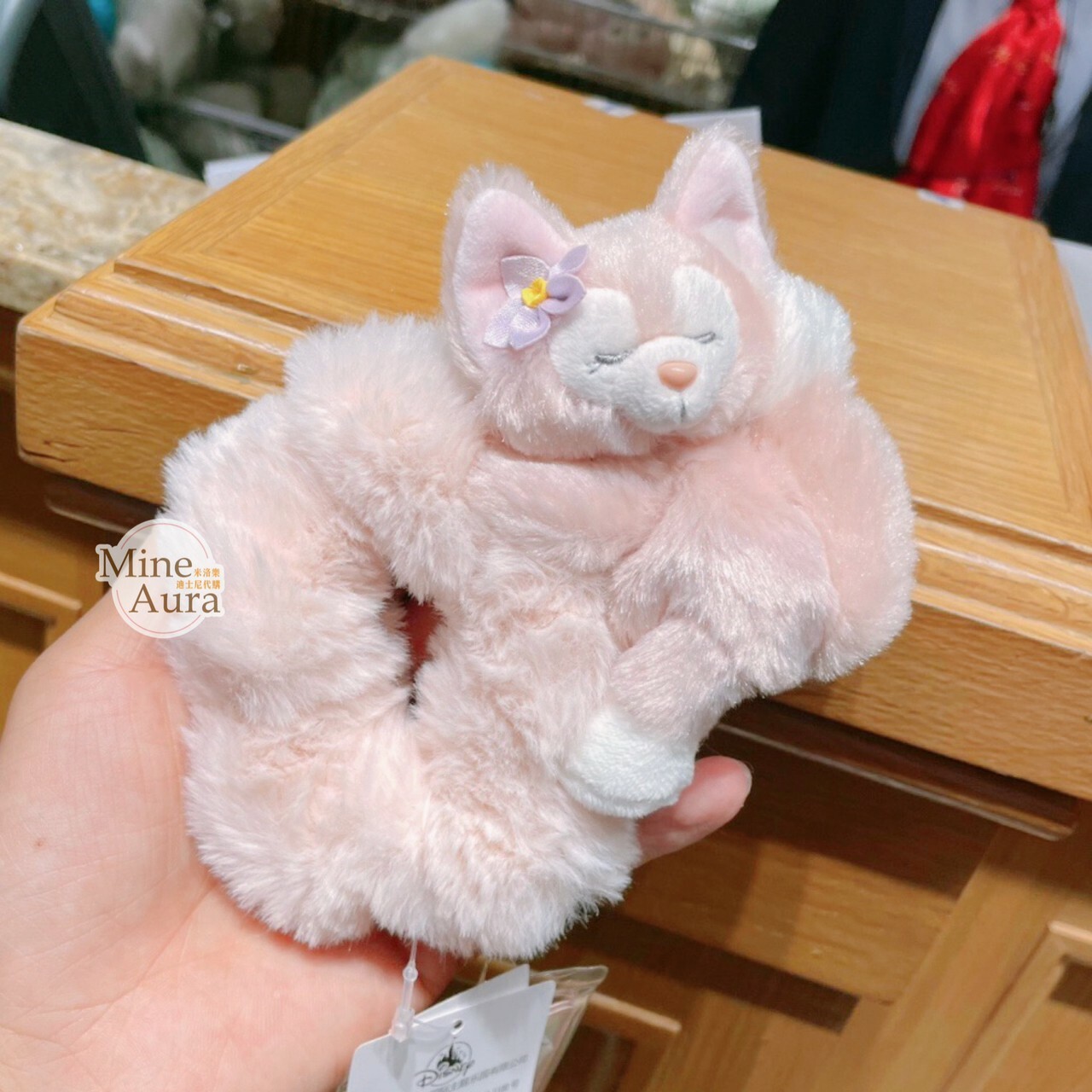 玲娜貝兒 Lina bell 睡顏 趴趴 絨毛造型 毛毛 髮束 大腸圈 髮飾 -上海迪士尼樂園