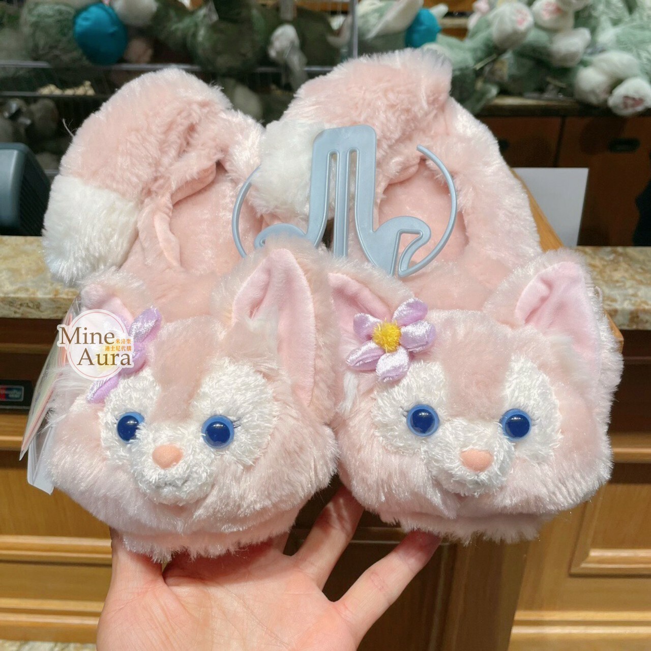 玲娜貝兒 Lina bell 絨毛大頭造型 室內拖鞋 -上海迪士尼樂園