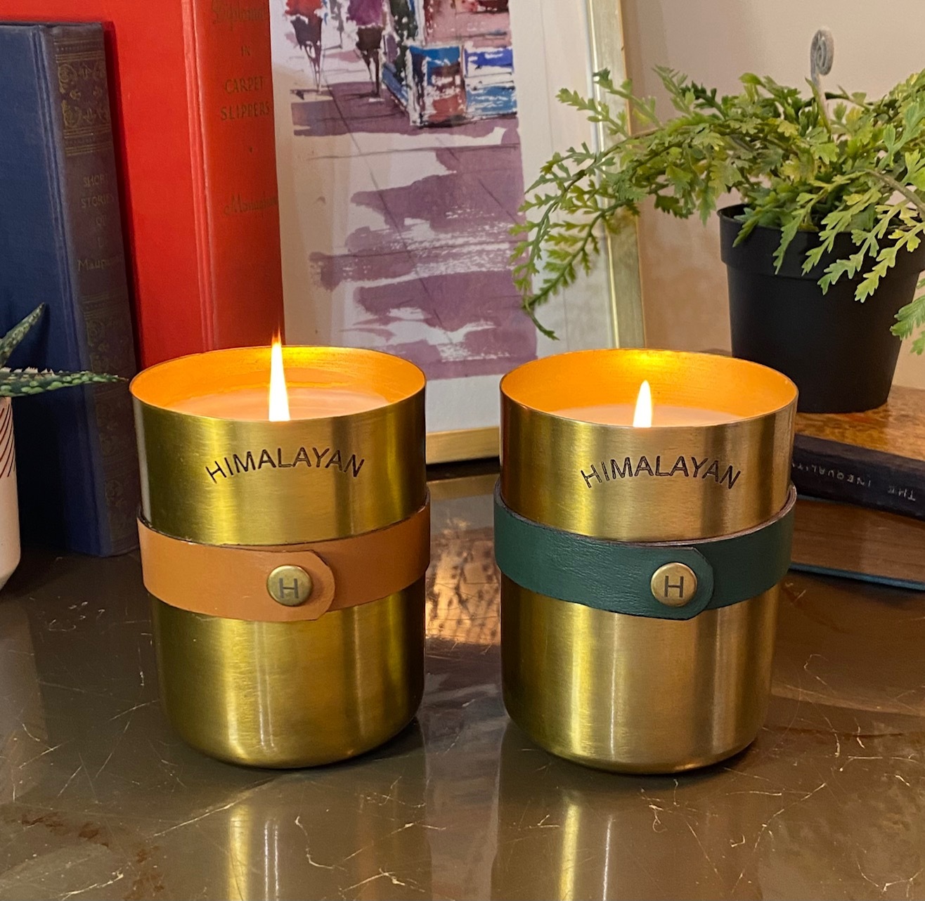 美國手工蠟燭Tobacco Bark甜木菸草-焦糖皮革色黃銅罐