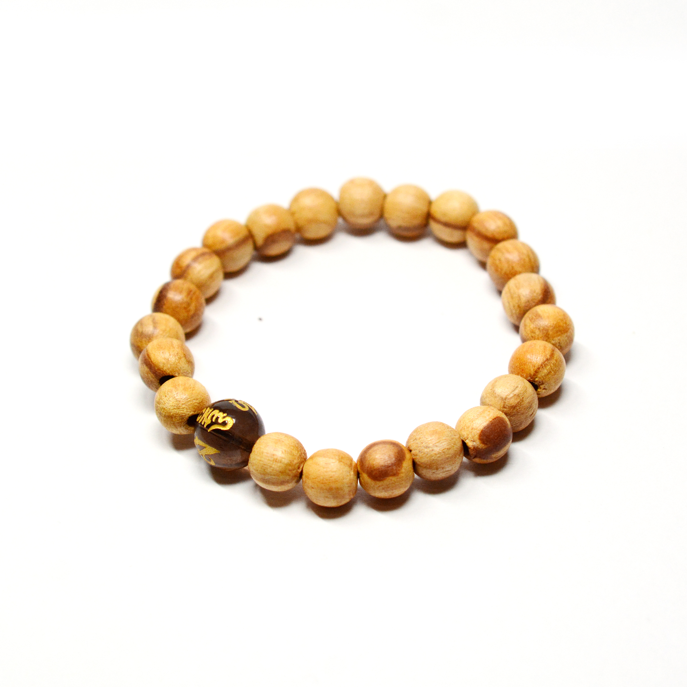 8mm 聖木手串 (配：六字大明咒黑瑪瑙)