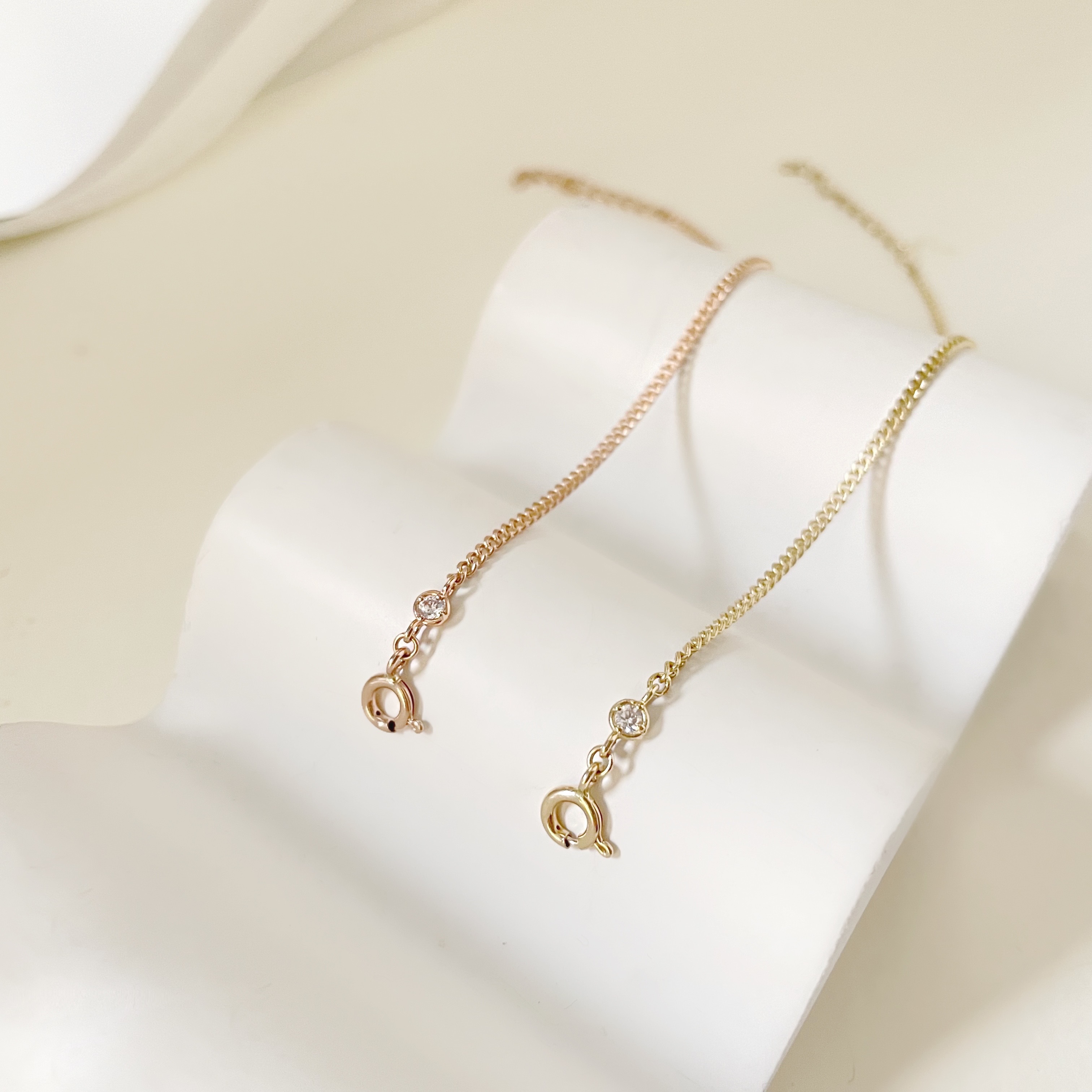 14K簡約鋯石古巴手鍊