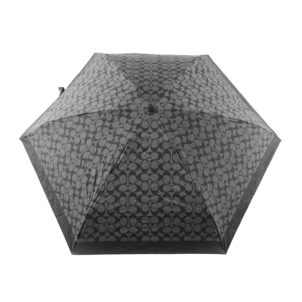 【COACH 】CC Logo 滿版標誌環保材質迷你雨傘(石墨黑)