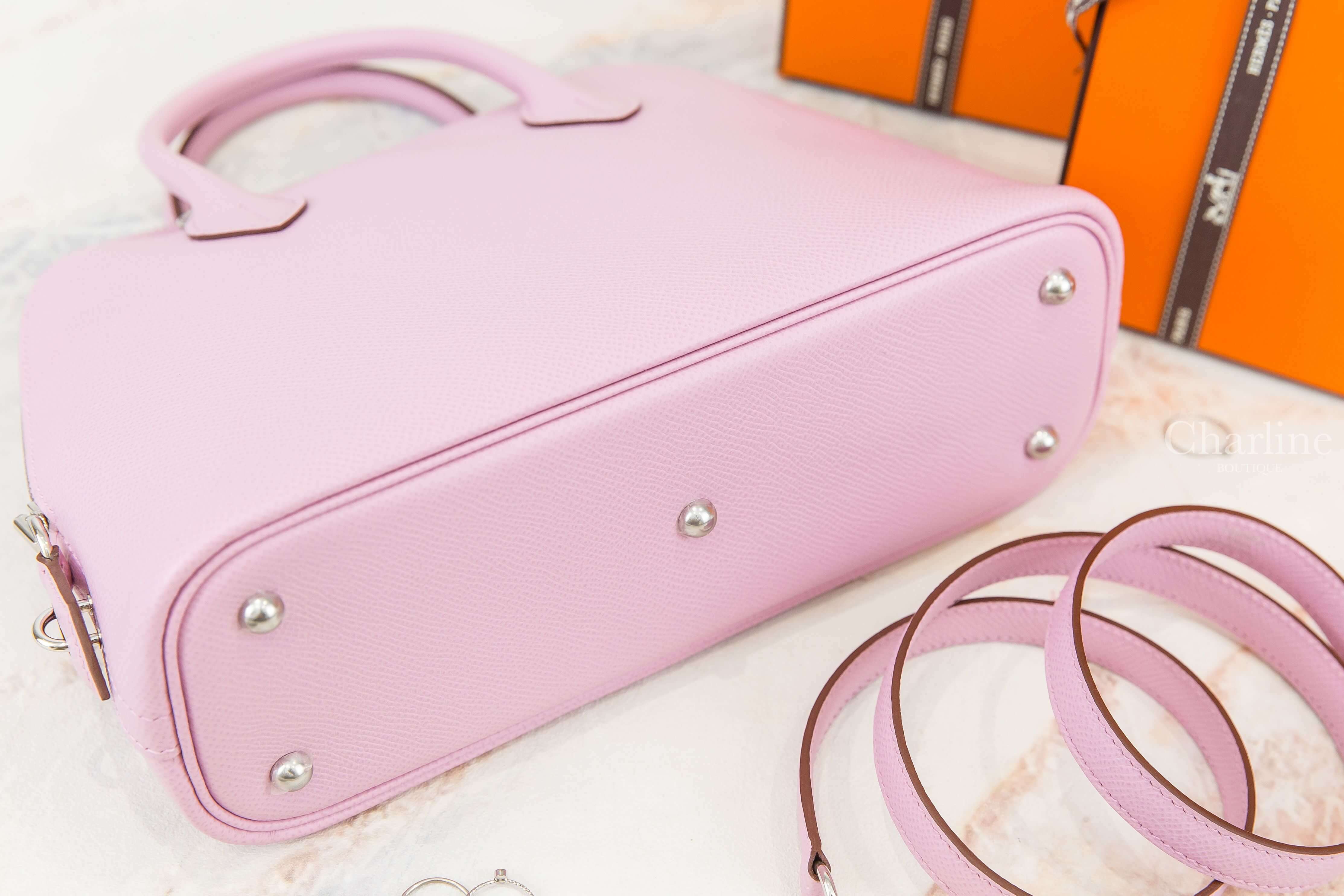 Hermès Bolide 1923 25cm X9 Mauve Sylvestre Veau Epsom U刻錦葵粉銀釦手提肩背包-Charline Boutique 精品代購