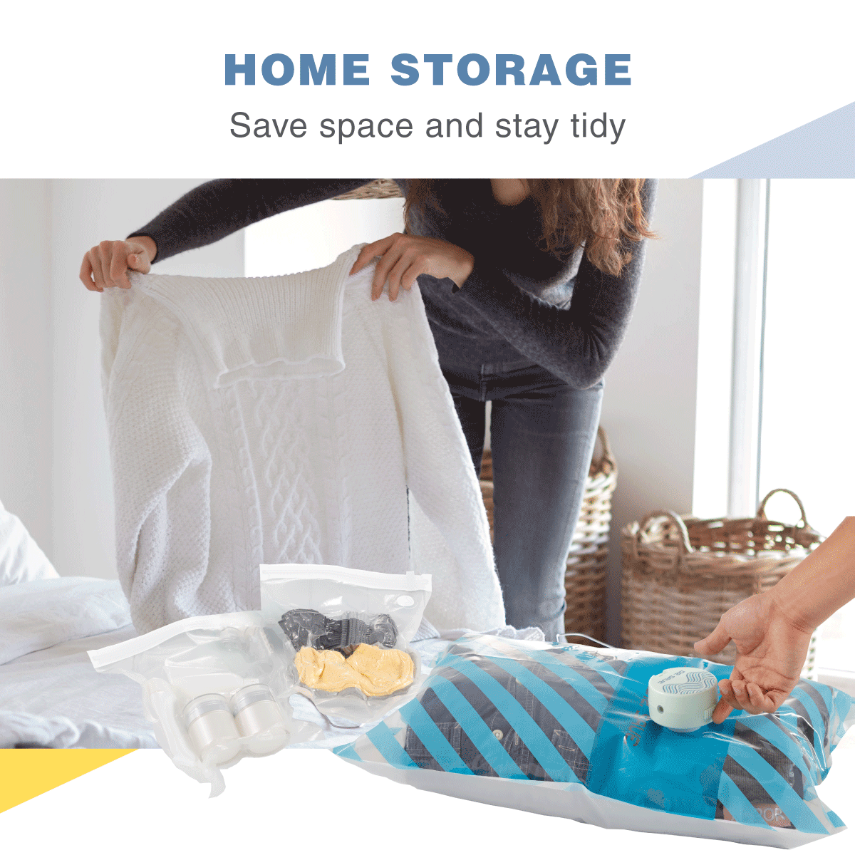 DR. SAVE 2-in-1 rechargeable mini vacuum pump can be used for home storage