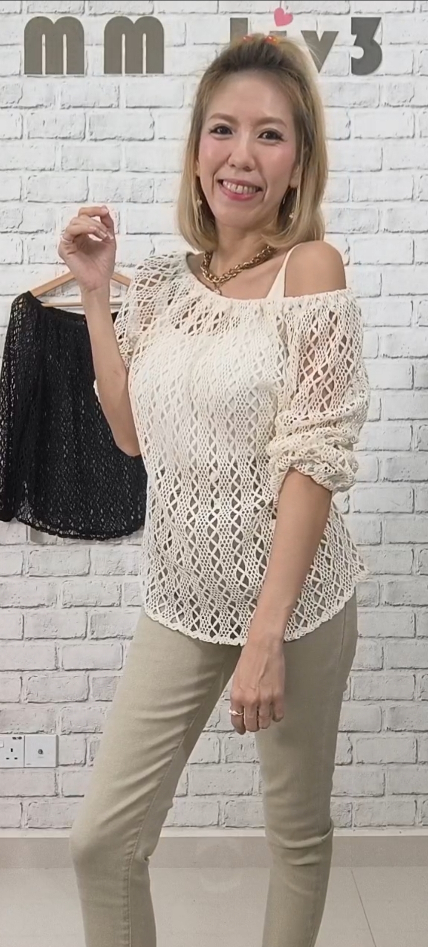 #️⃣2308 RM99 ▶️網狀長袖上衣 👉B:110cm👈
