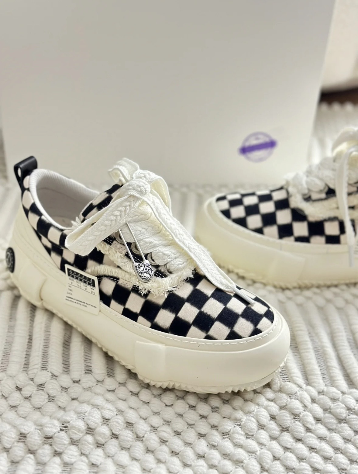 xVESSEL G.O.P. 2.0 MARSHMALLOW LOWS PIXEL LIGHT 棋盤格帆布鞋  黑白