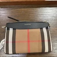 [S] BURBERRY PEYTON HOUSE SERIES COWHIDE TRIMMED BAG, BLACK, 80201771 (SB34)
