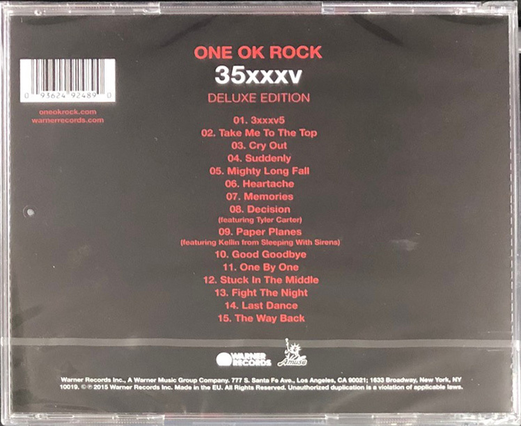 ONE OK ROCK-35XXXV CD