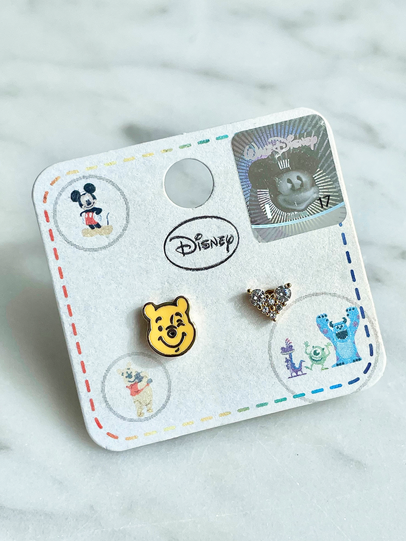 [現貨] 眨眼維尼愛心耳環