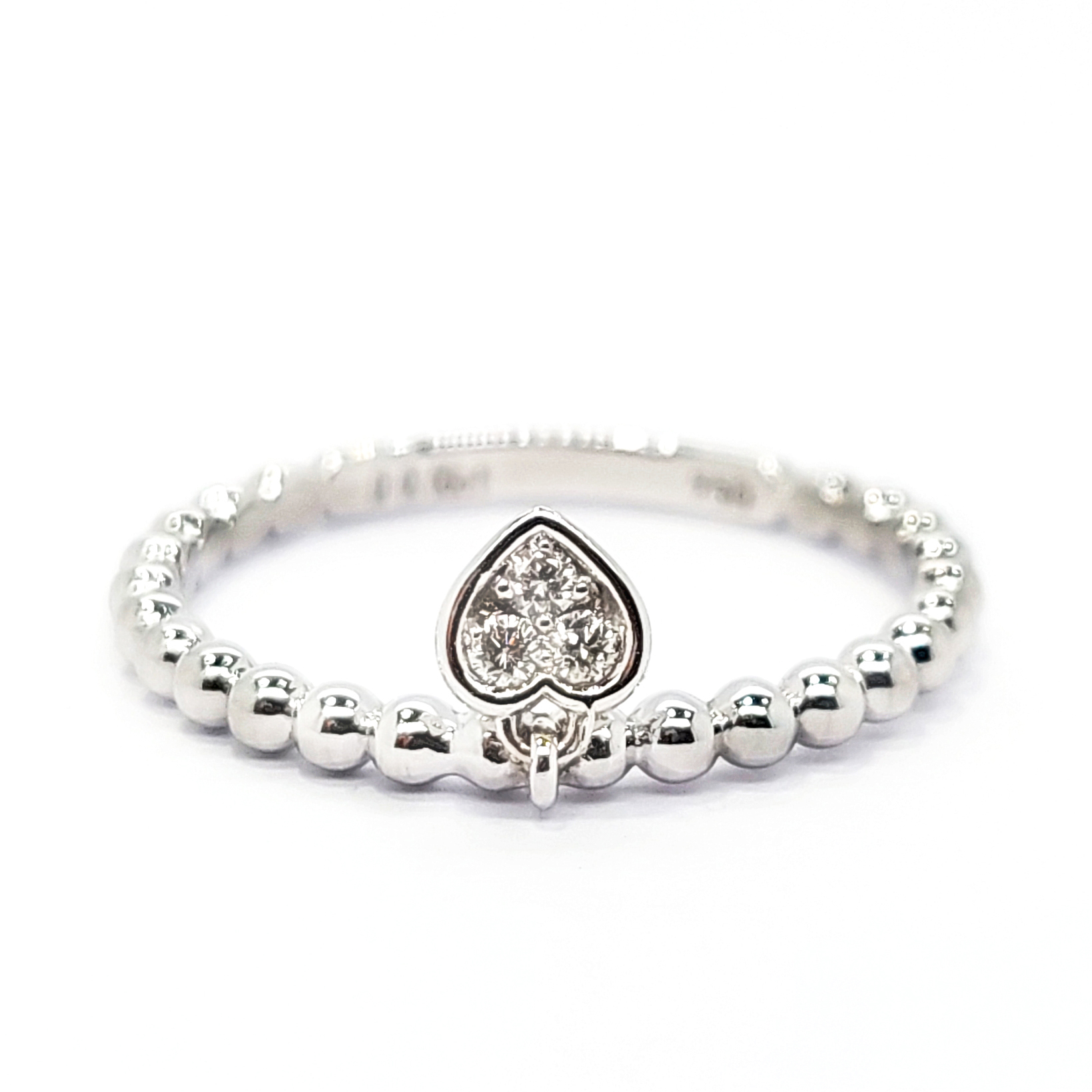 18K白金天然鑽石戒指