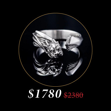 925純銀 財庫繁盛 貔貅尾戒