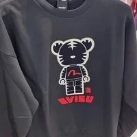 [S] EVISU TIGER OVERFIT SWEATSHIRT,BLACK, EU1UTS901-BLACK (SEV203)