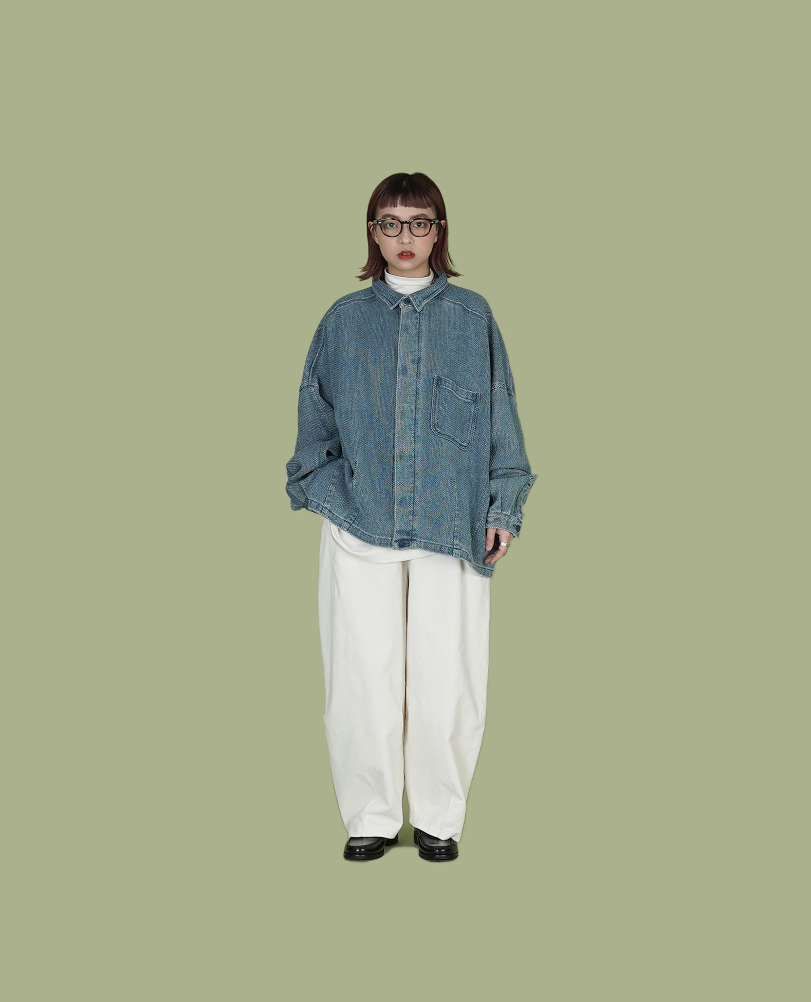 O.POism  歐波医生日本製刺子藍染包釦下車線外套