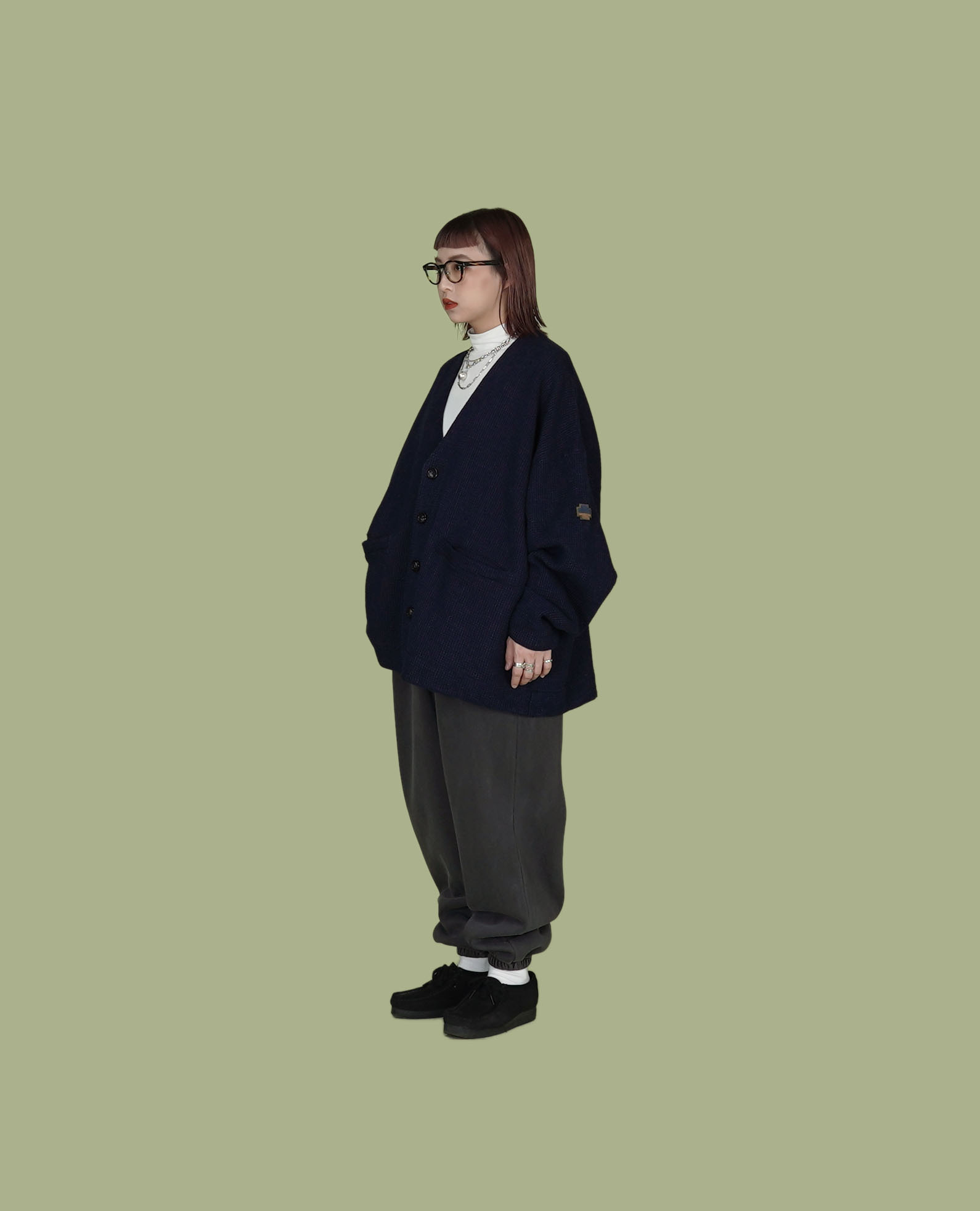 O.POism  歐波医生日本製藍染十字臂章V領罩衫