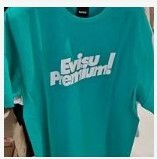 [S] EVISU LAVA BIG HILLS LOOSE FIT SHORT SLEEVE T-SHIRT,GREEN, EU2UTS705-GREEN (SEV206)