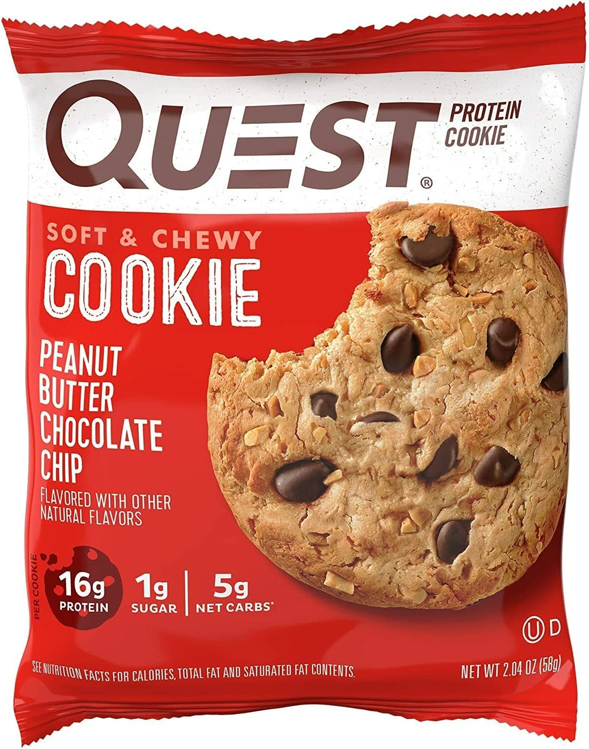 Quest Nutrition 高蛋白花生醬朱古力粒曲奇餅 58g