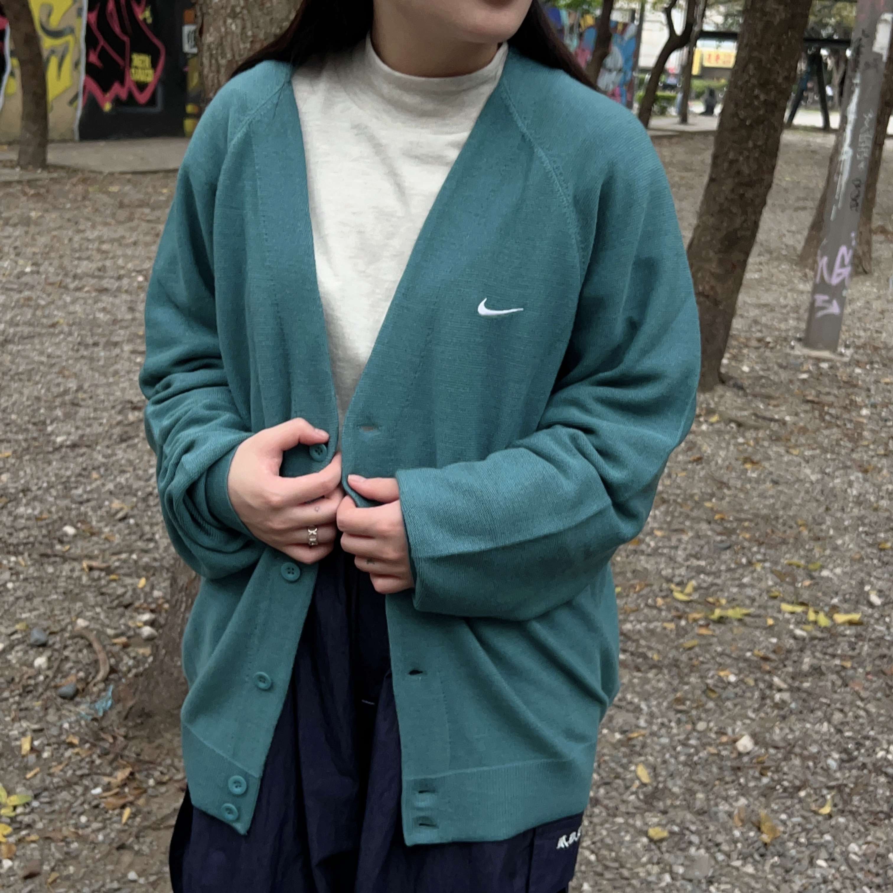 <小資族的NIKE衣櫥👗> NIKE 開襟針織衫 湖水綠
