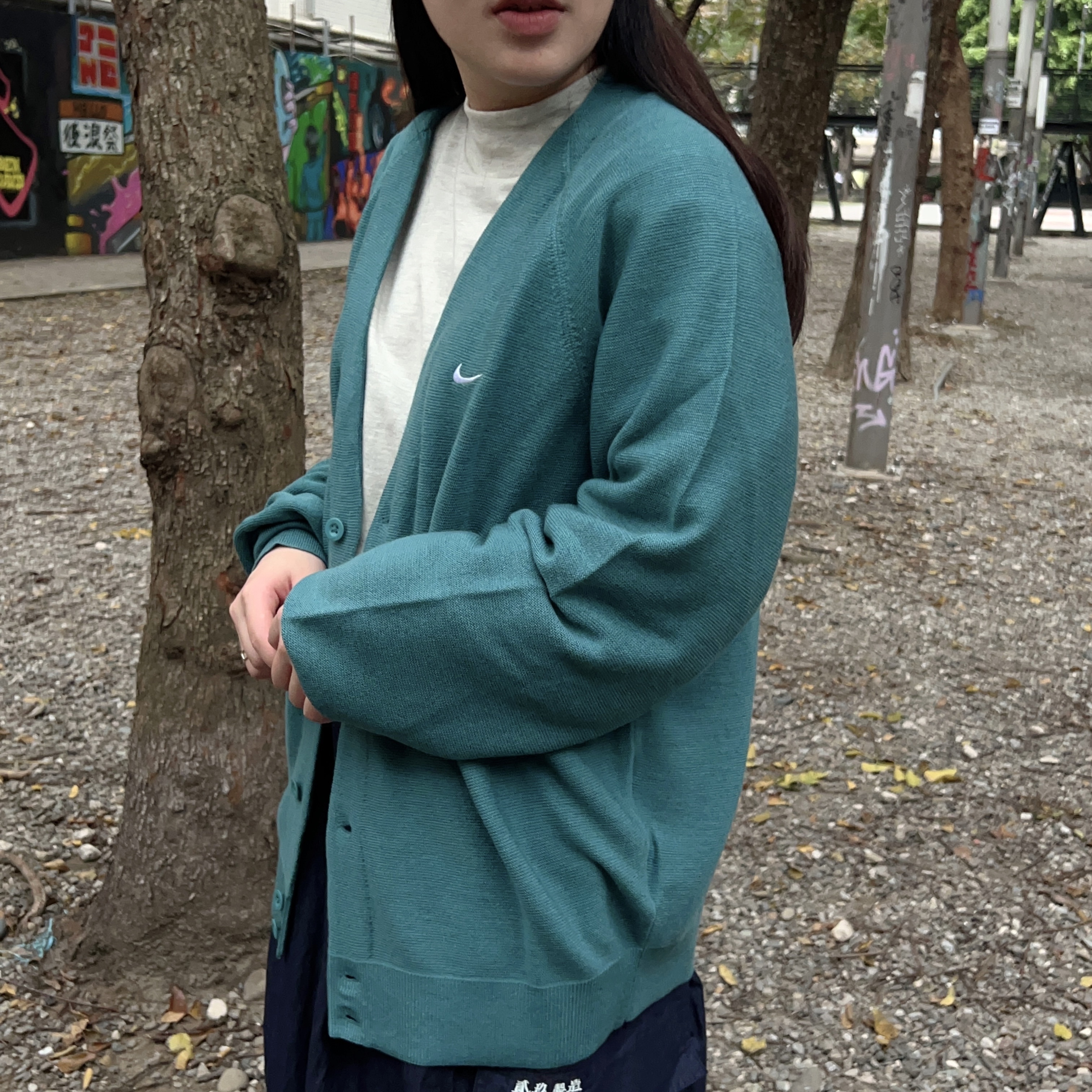 <線上SALE❤️‍🔥> NIKE超好看開襟針織衫 湖水綠