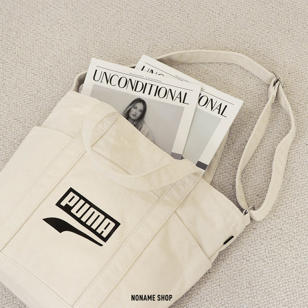PUMA STRUCTURE 大容量 帆布 手提袋 米白
