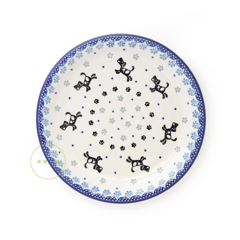 圓盤-Ø21cm-奔跑跳躍的小狗