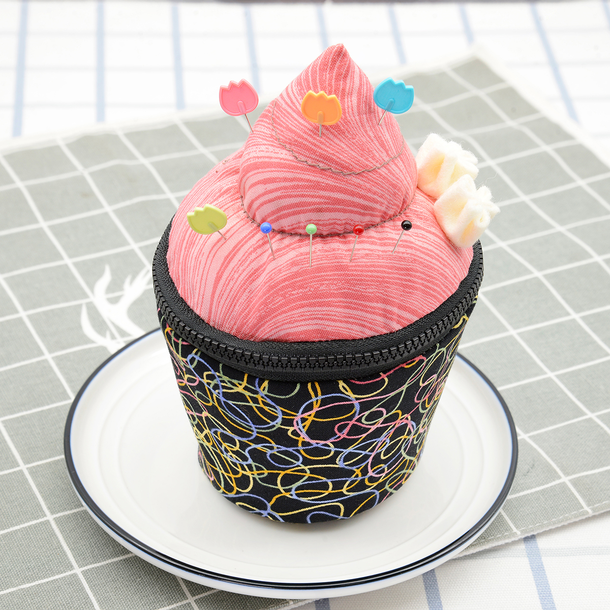 販售原尺寸【紙型】(甜筒針插置物盒)