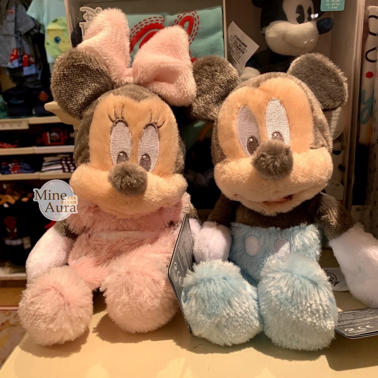 (現貨) 米奇 Mickey baby藍 絨毛 搖鈴 安撫 娃娃 玩偶 嬰兒用品 -香港迪士尼樂園