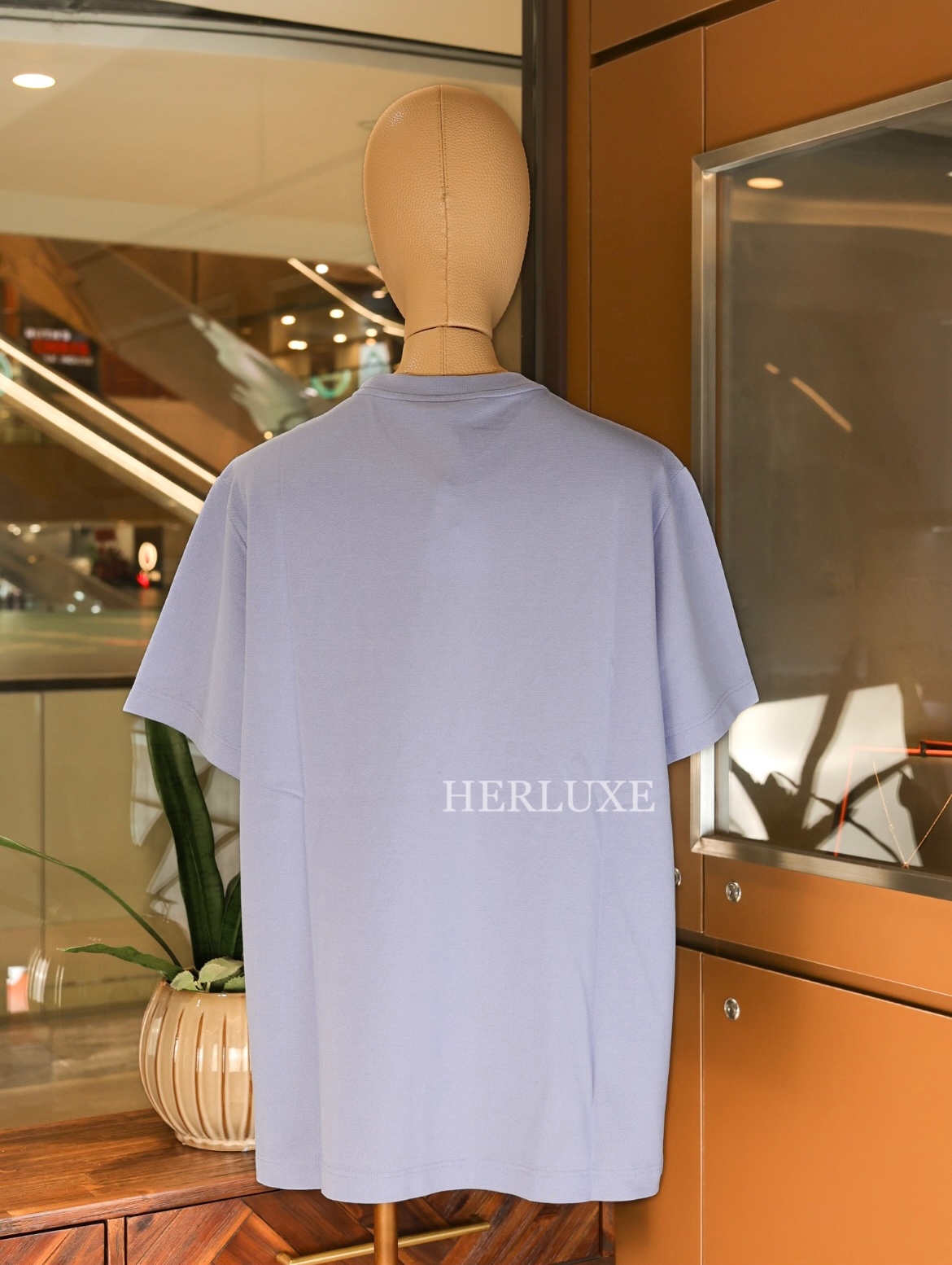 T-shirt ras du cou pique de coton 69 bleu ciel （可預訂尺碼）