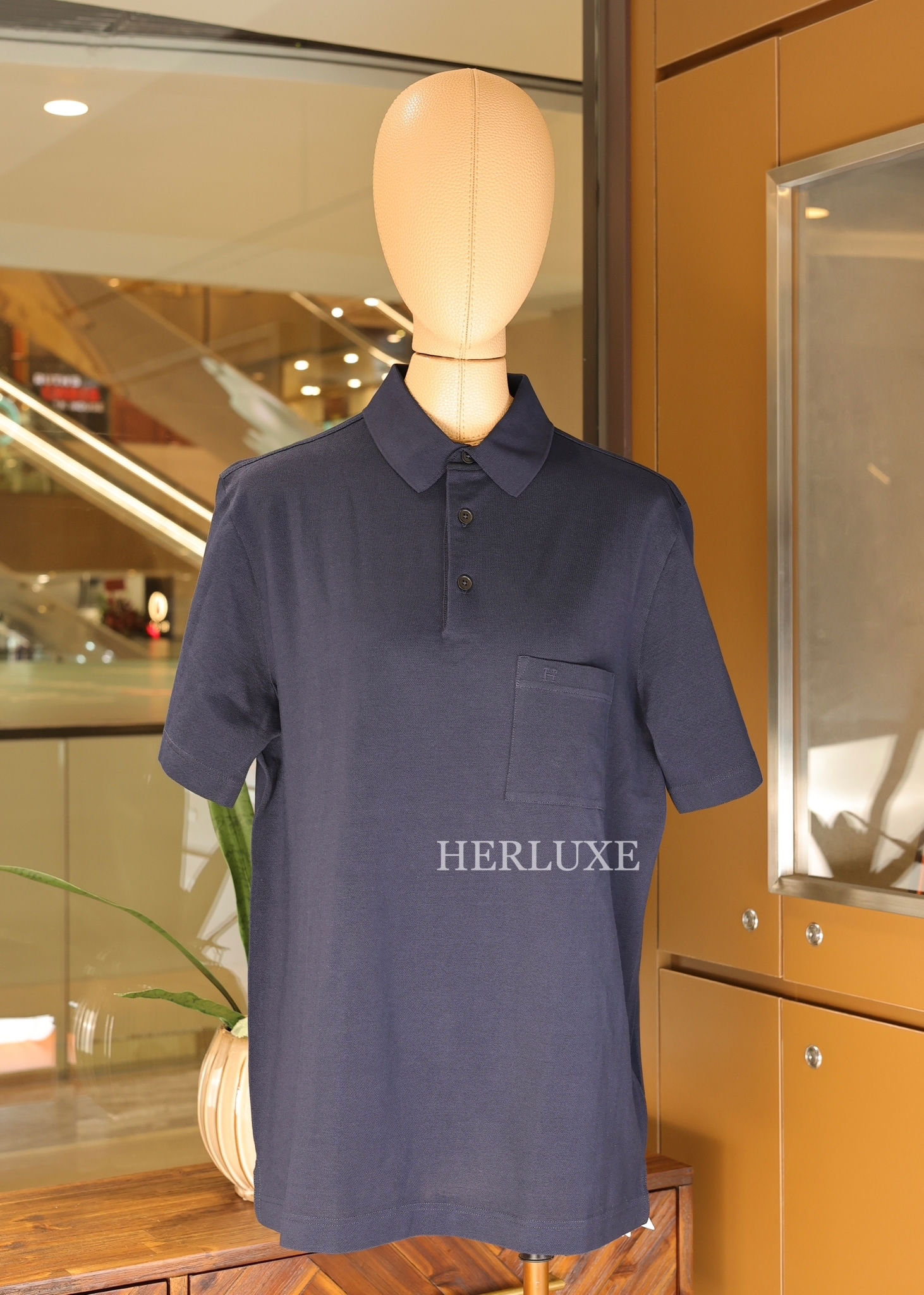 Polo boutonne pique de coton 01 marine size s