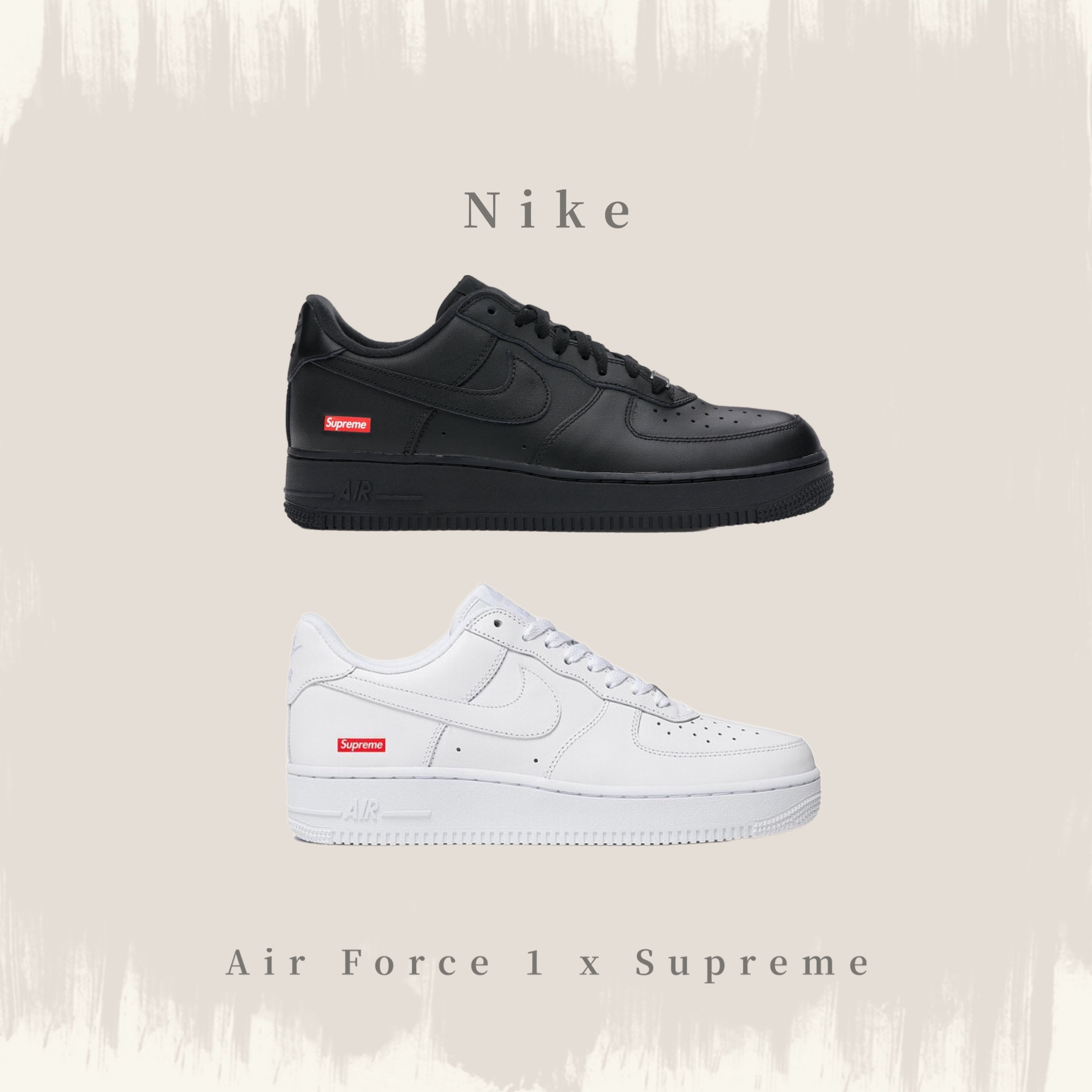 SUPREME X NIKE AIR FORCE 1 BOX LOGO 白聯名款CU9225-100