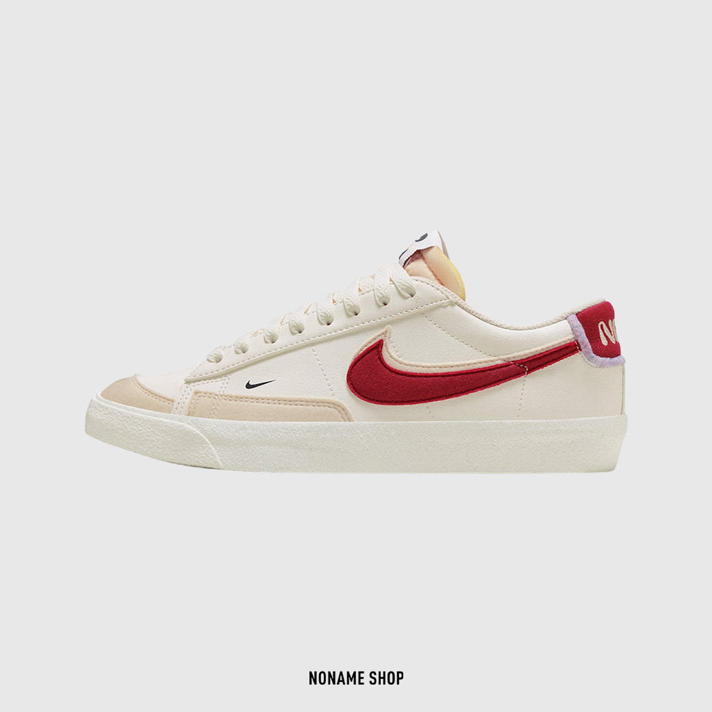 NIKE BLAZER LOW 77 奶油 雙勾 白紅 (女款)