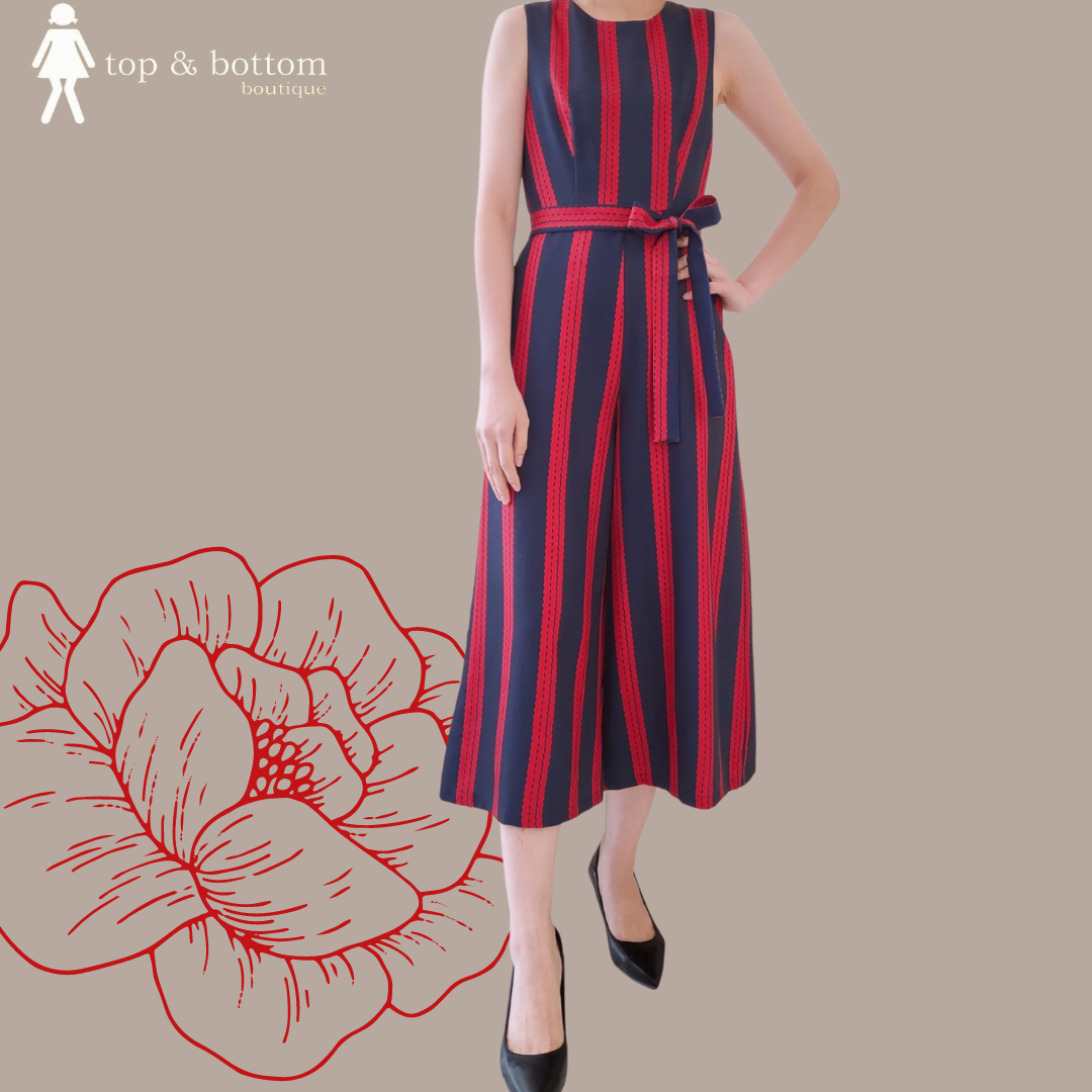 PRINT WIDE LEG LONG JUMPSUIT