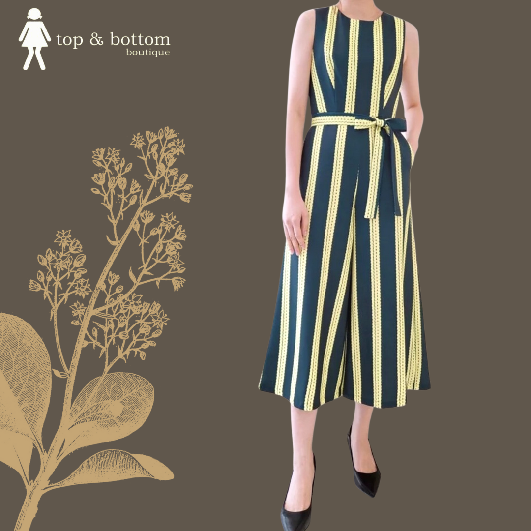 PRINT WIDE LEG LONG JUMPSUIT