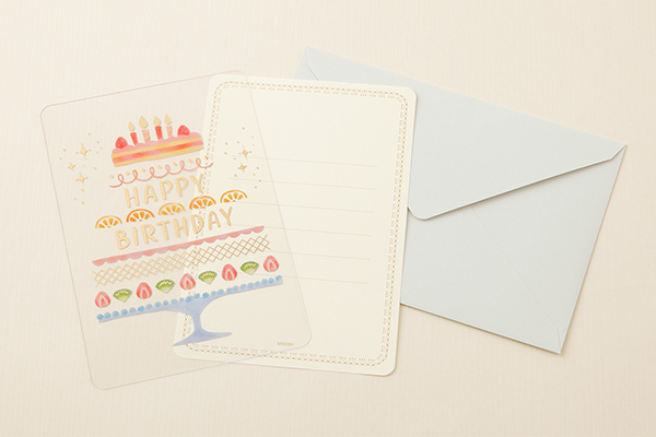 HAPPY BIRTHDAY 生日快樂 生日卡片 透明卡片 萬用卡｜MIDORI 日本