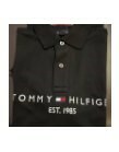 [S] TOMMY HILFIGER MEN'S REGULAR FIT STRETCH LOGO SHORT SLEEVE PIQUE KARRATI,BLACK, 78J6983-001 (STH104)