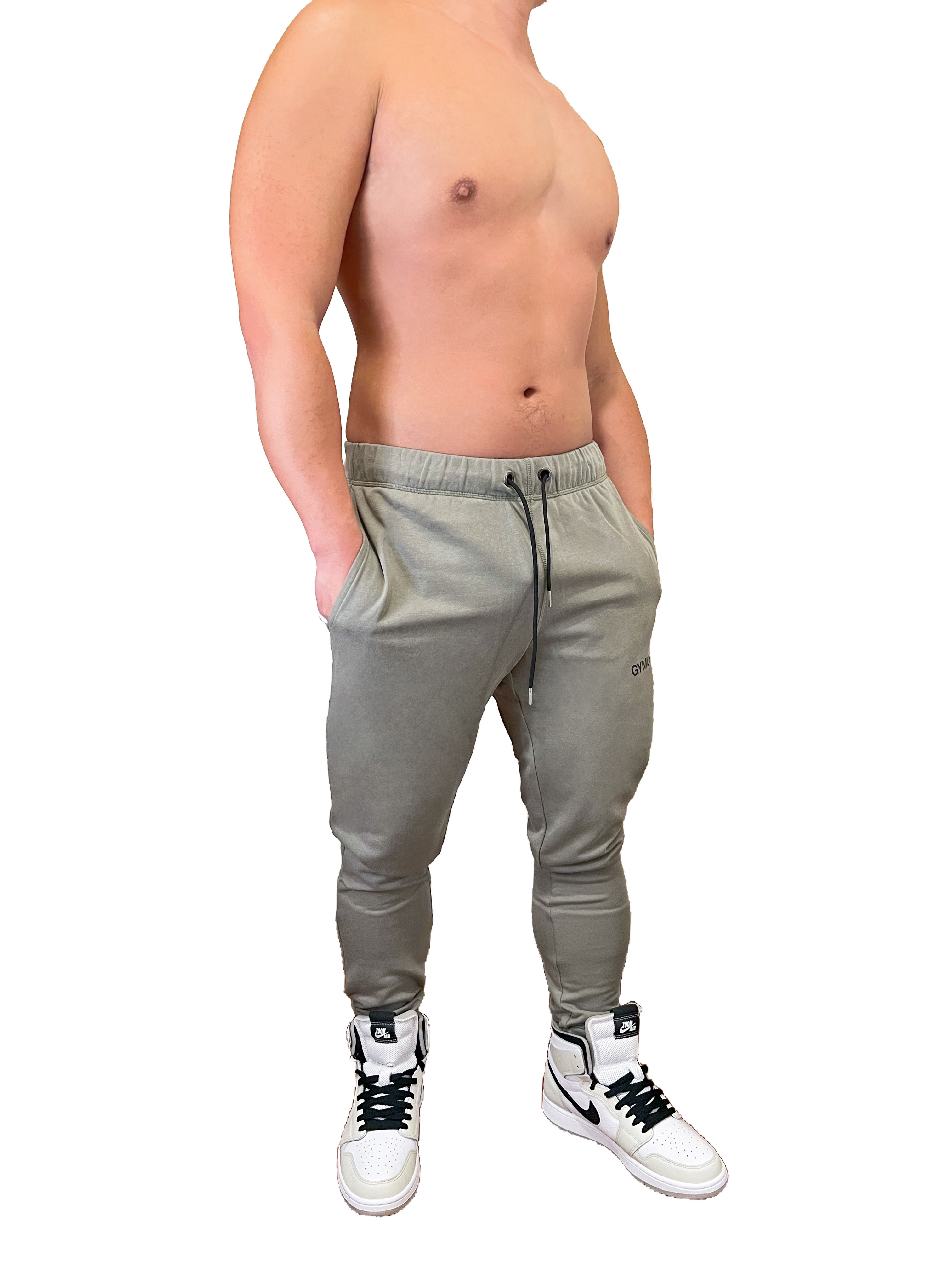 GYMUP Cotton Pants 02 修身純棉運動長褲 灰綠