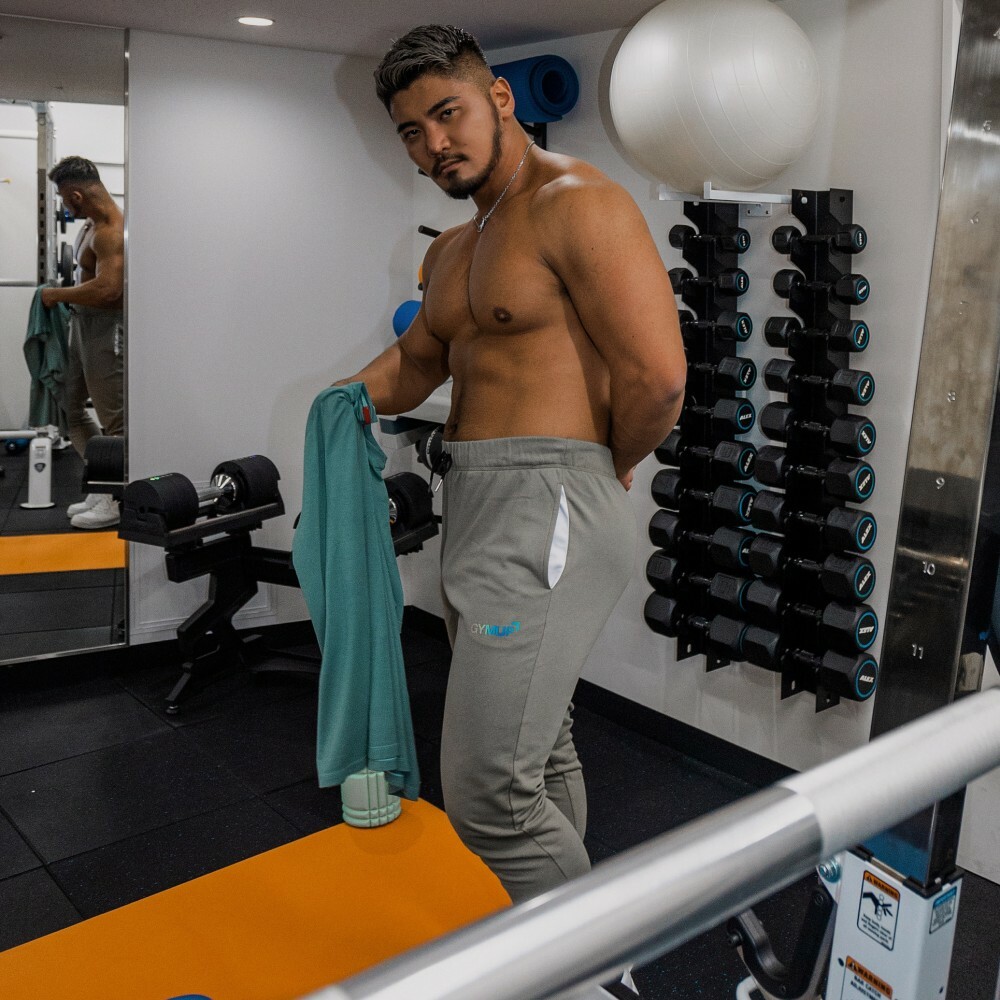 GYMUP Cotton Pants 02 修身純棉運動長褲 灰綠