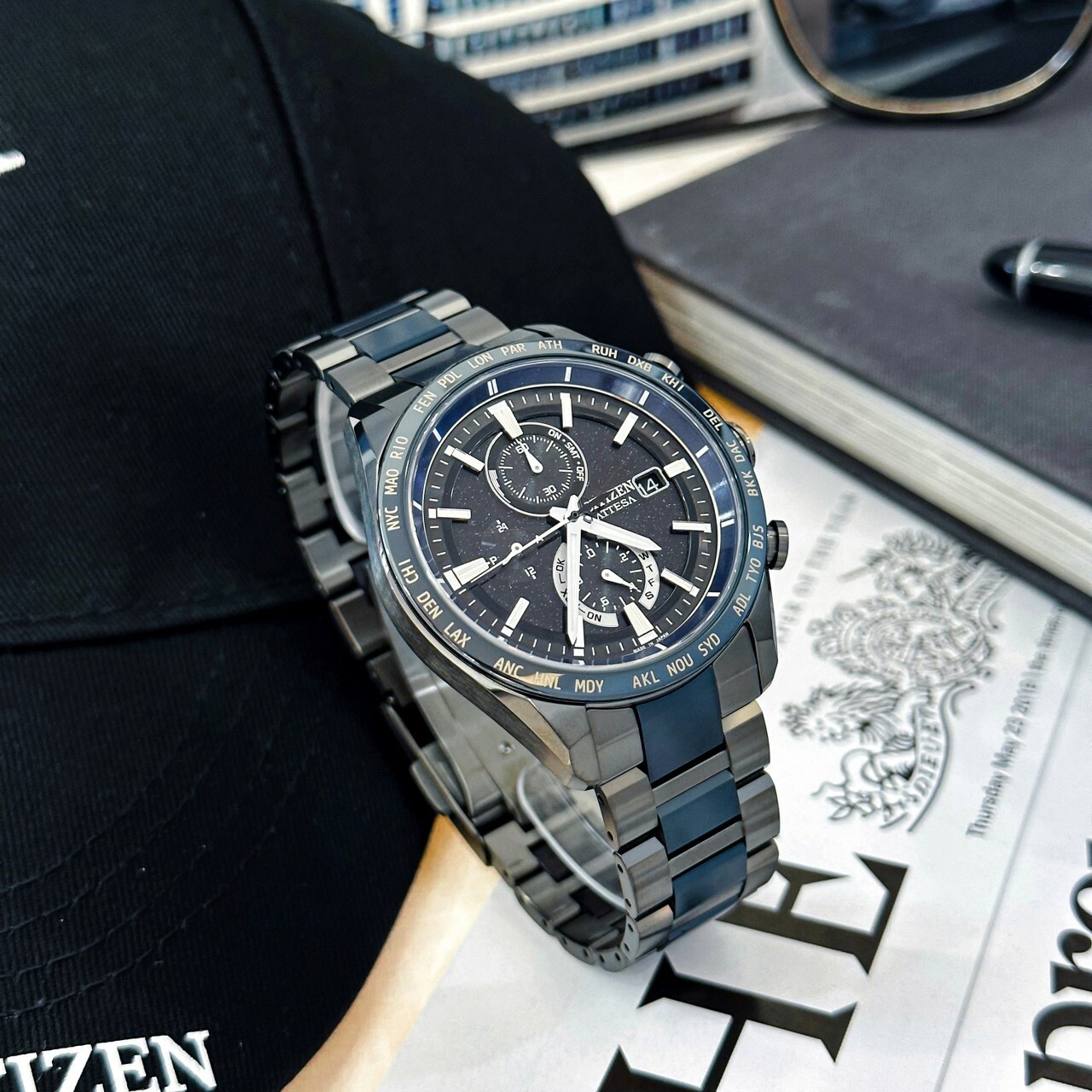 【CITIZEN 星辰】GENT'S系列 湛藍星空限量鈦金屬腕錶 AT8187-75E 42mm 現代鐘錶