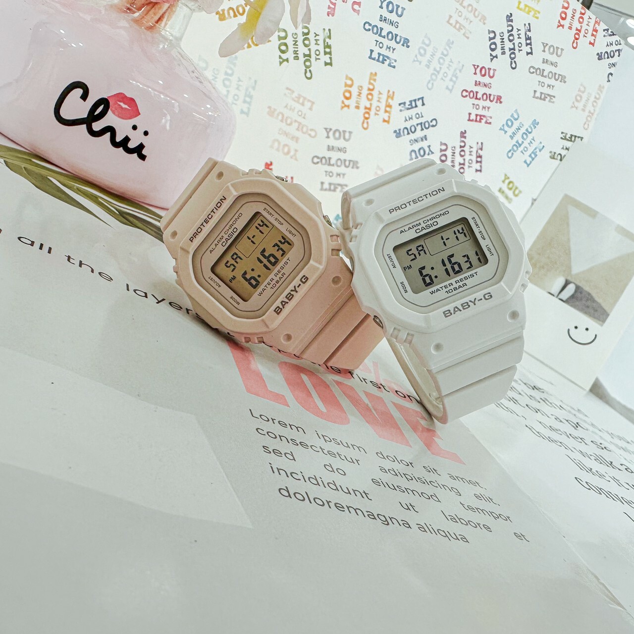 【Baby-G】經典百搭方型電子腕錶 BGD-565-4D(粉米色) /BGD-565-7D(白色) 現代鐘錶