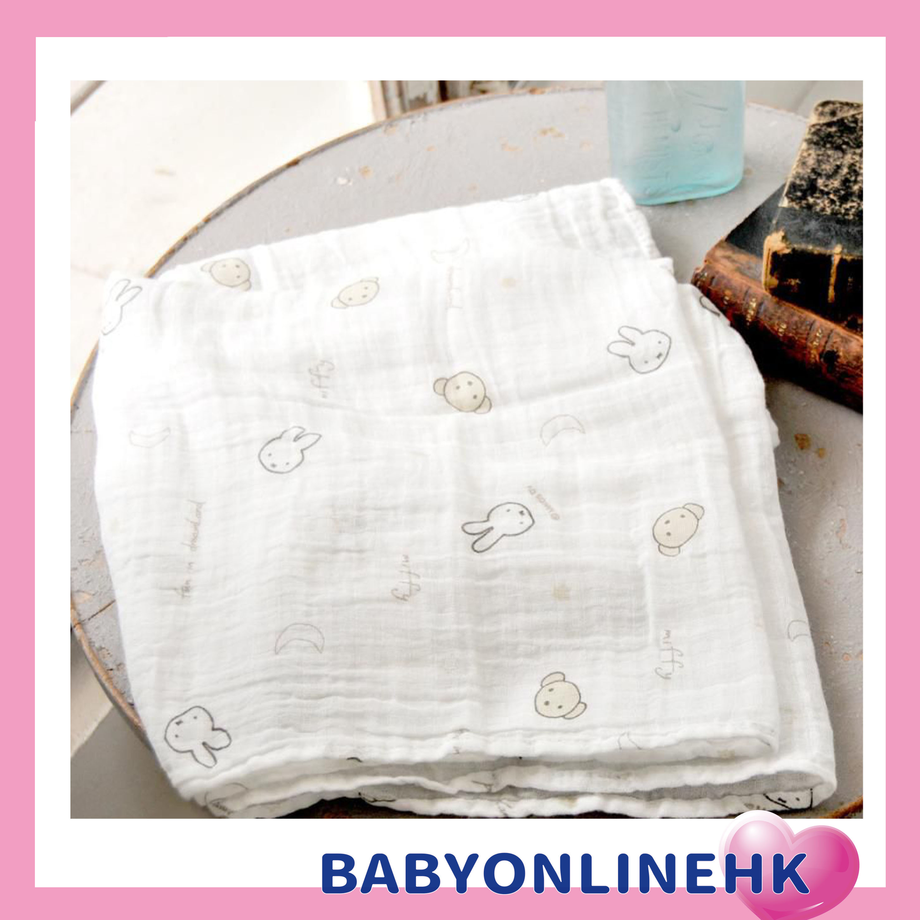 Miffy Miffy 襁褓月亮圖案 百分百棉 沖完涼 包住bb bb安全感倍增