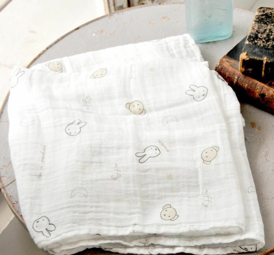 Miffy Miffy 襁褓月亮圖案 百分百棉 沖完涼 包住bb bb安全感倍增