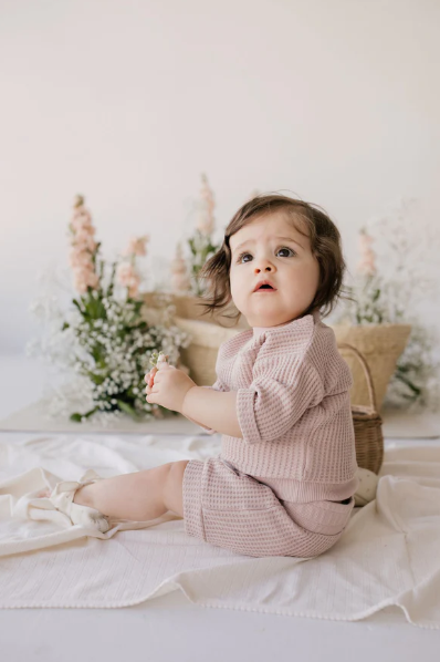 Jamie Kay-ORGANIC COTTON WAFFLE SEB SHORT鬆餅格燈籠褲(DUSKY ROSE)